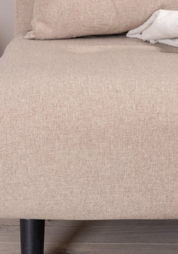 VENTURE DESIGN Vicky sovesofa, enkelt - brun polyester og sort stl (190x73)