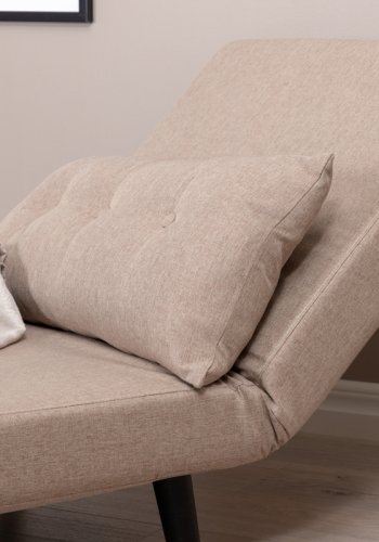 VENTURE DESIGN Vicky sovesofa, enkelt - brun polyester og sort stl (190x73)