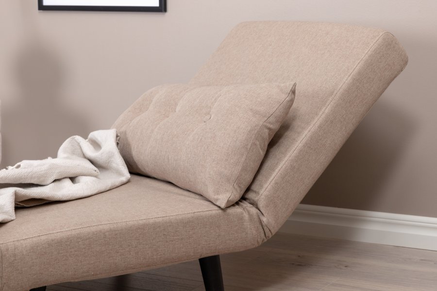 VENTURE DESIGN Vicky sovesofa, enkelt - brun polyester og sort stl (190x73)