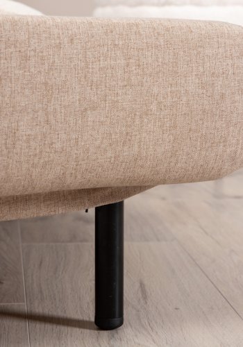 VENTURE DESIGN Vicky sovesofa, enkelt - brun polyester og sort stl (190x73)