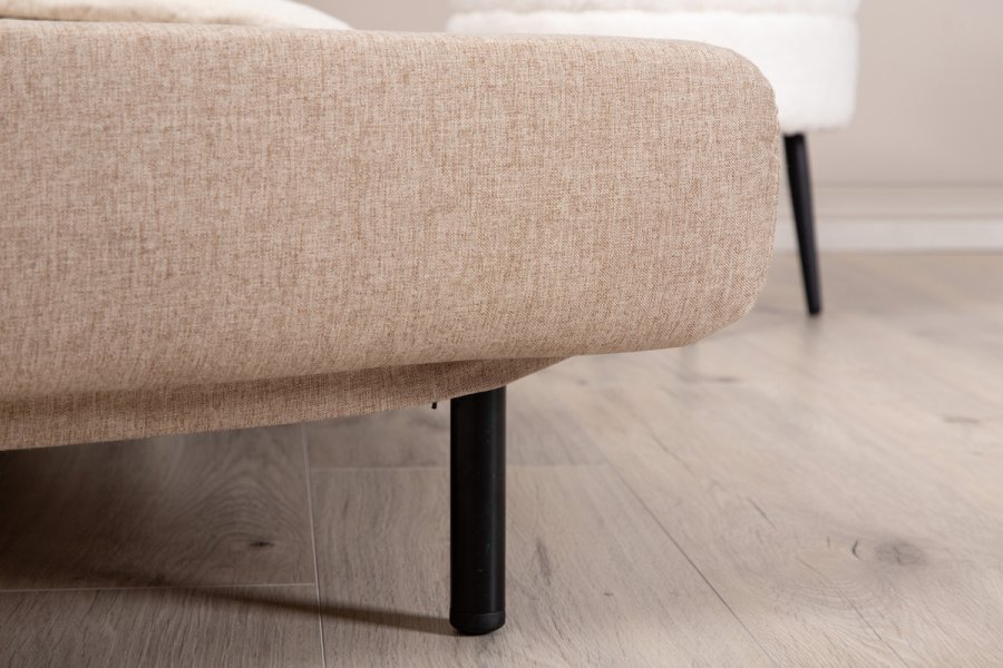 VENTURE DESIGN Vicky sovesofa, enkelt - brun polyester og sort stl (190x73)