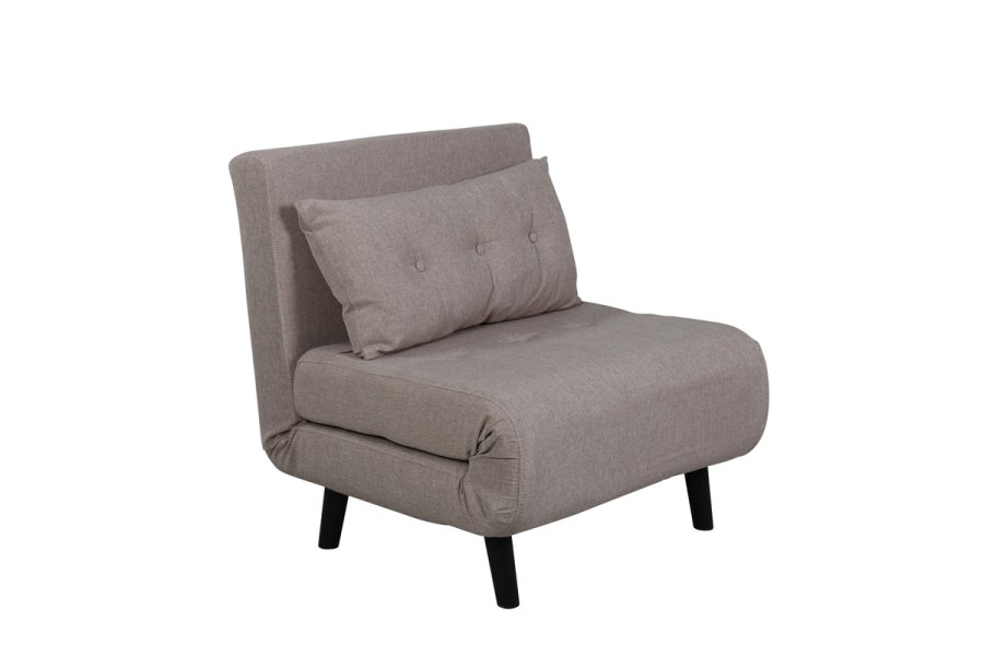 VENTURE DESIGN Vicky sovesofa, enkelt - brun polyester og sort stl (190x73)