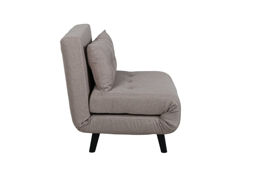 VENTURE DESIGN Vicky sovesofa, enkelt - brun polyester og sort stl (190x73)