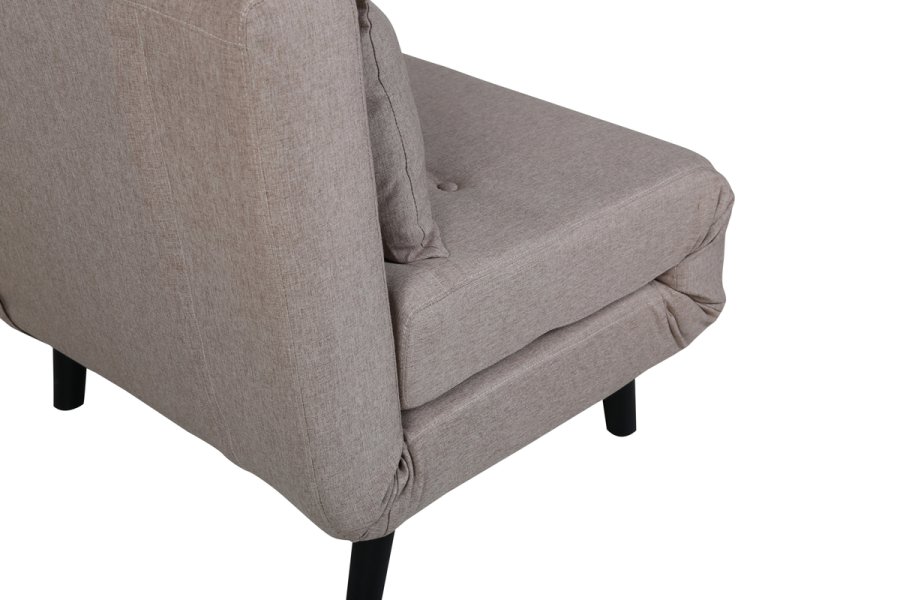 VENTURE DESIGN Vicky sovesofa, enkelt - brun polyester og sort stl (190x73)