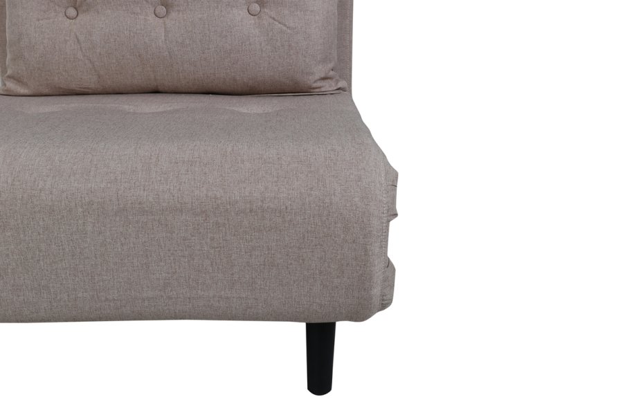 VENTURE DESIGN Vicky sovesofa, enkelt - brun polyester og sort stl (190x73)