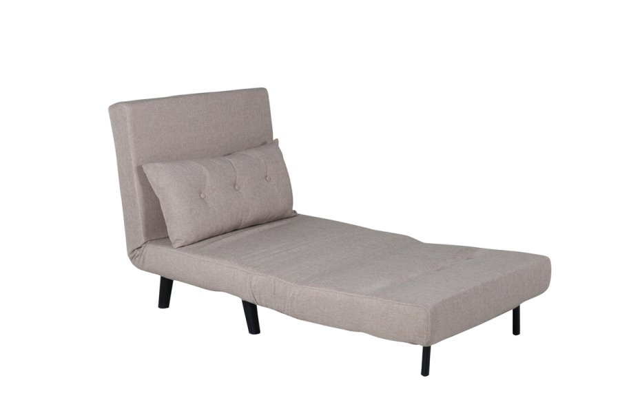 VENTURE DESIGN Vicky sovesofa, enkelt - brun polyester og sort stl (190x73)
