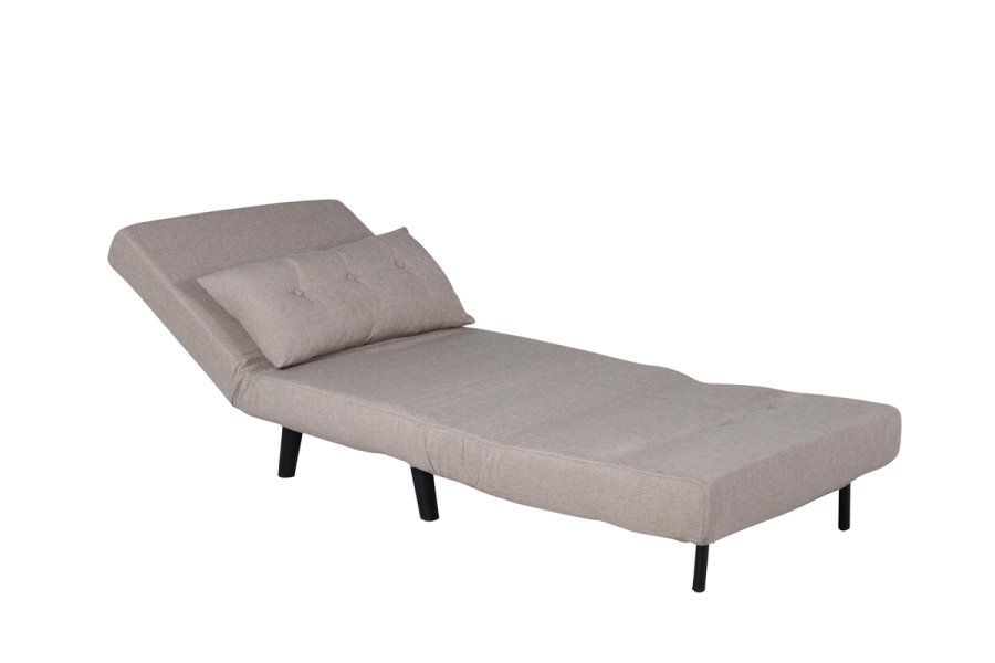 VENTURE DESIGN Vicky sovesofa, enkelt - brun polyester og sort stl (190x73)