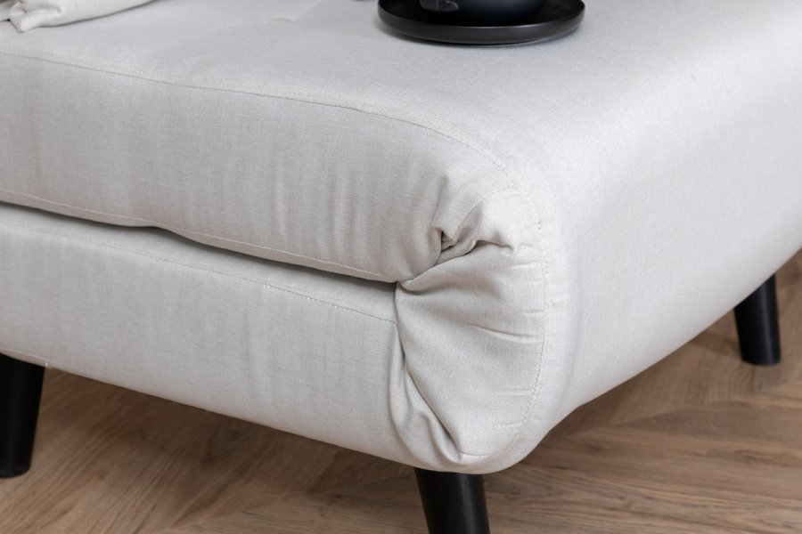 VENTURE DESIGN Vicky sovesofa, enkelt - beige polyester og sort stl (190x73)