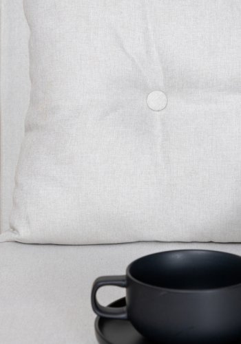 VENTURE DESIGN Vicky sovesofa, enkelt - beige polyester og sort stl (190x73)