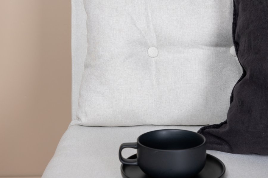 VENTURE DESIGN Vicky sovesofa, enkelt - beige polyester og sort stl (190x73)