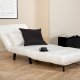 VENTURE DESIGN Vicky sovesofa, enkelt - beige polyester og sort stl (190x73)