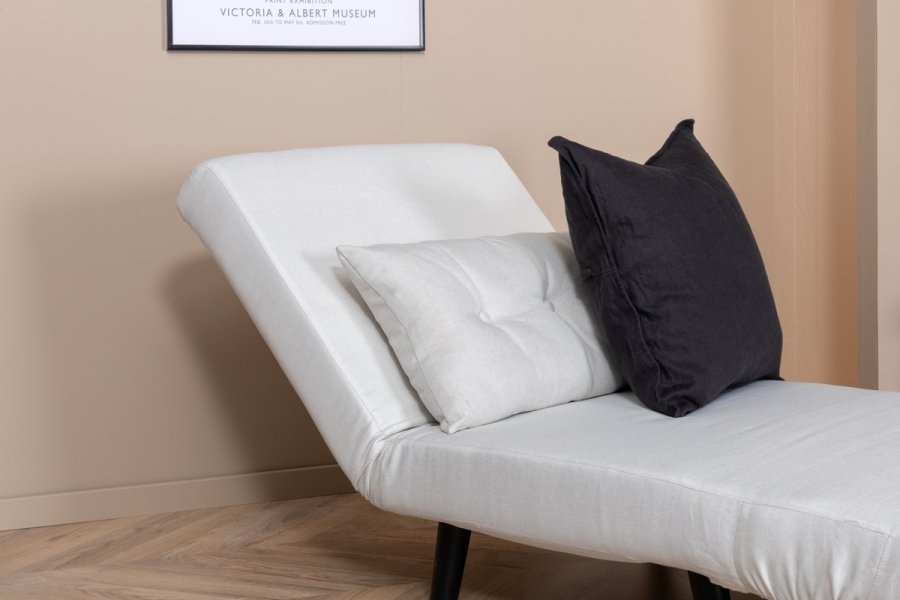 VENTURE DESIGN Vicky sovesofa, enkelt - beige polyester og sort stl (190x73)