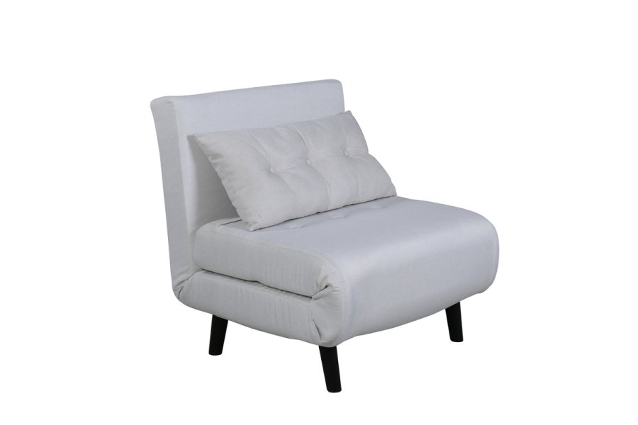VENTURE DESIGN Vicky sovesofa, enkelt - beige polyester og sort stl (190x73)