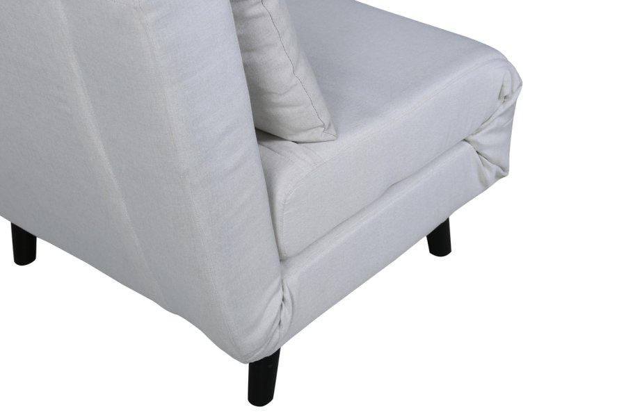 VENTURE DESIGN Vicky sovesofa, enkelt - beige polyester og sort stl (190x73)