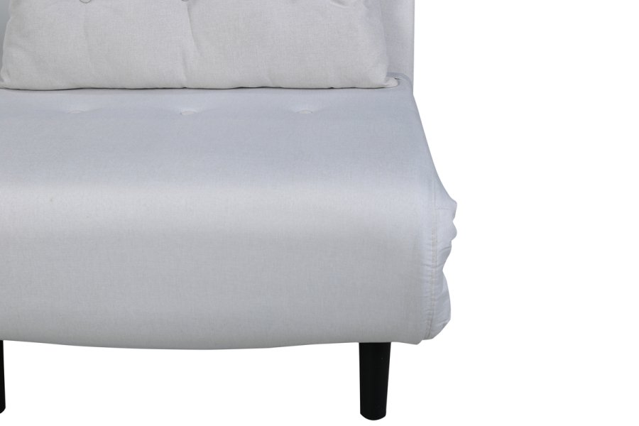 VENTURE DESIGN Vicky sovesofa, enkelt - beige polyester og sort stl (190x73)