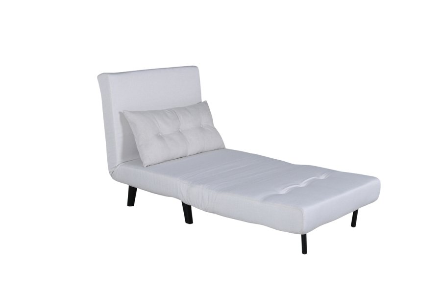 VENTURE DESIGN Vicky sovesofa, enkelt - beige polyester og sort stl (190x73)