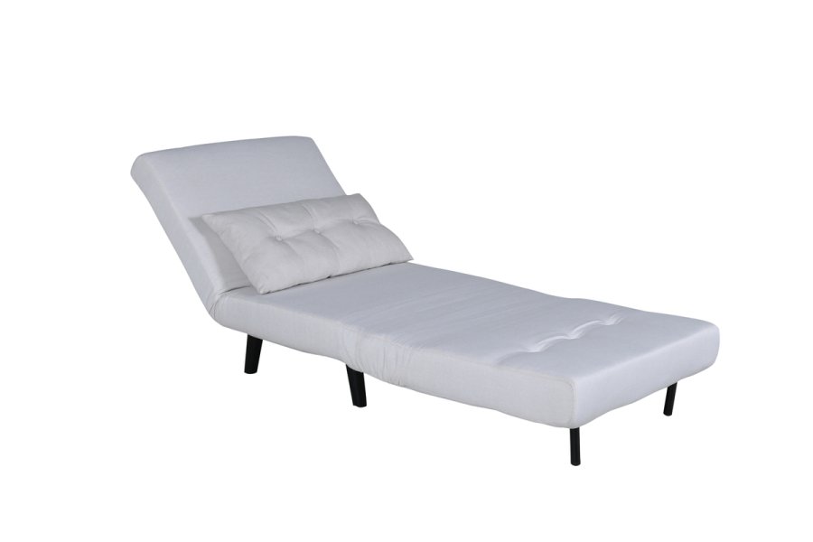 VENTURE DESIGN Vicky sovesofa, enkelt - beige polyester og sort stl (190x73)
