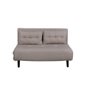 VENTURE DESIGN Vicky sovesofa, dobbelt - brun polyester og sort stl (190x120)
