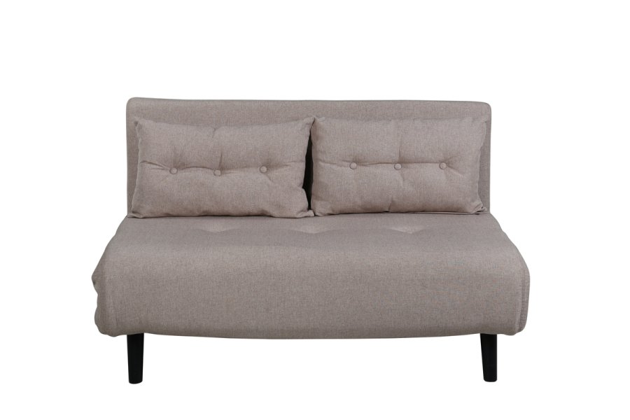 VENTURE DESIGN Vicky sovesofa, dobbelt - brun polyester og sort stl (190x120)
