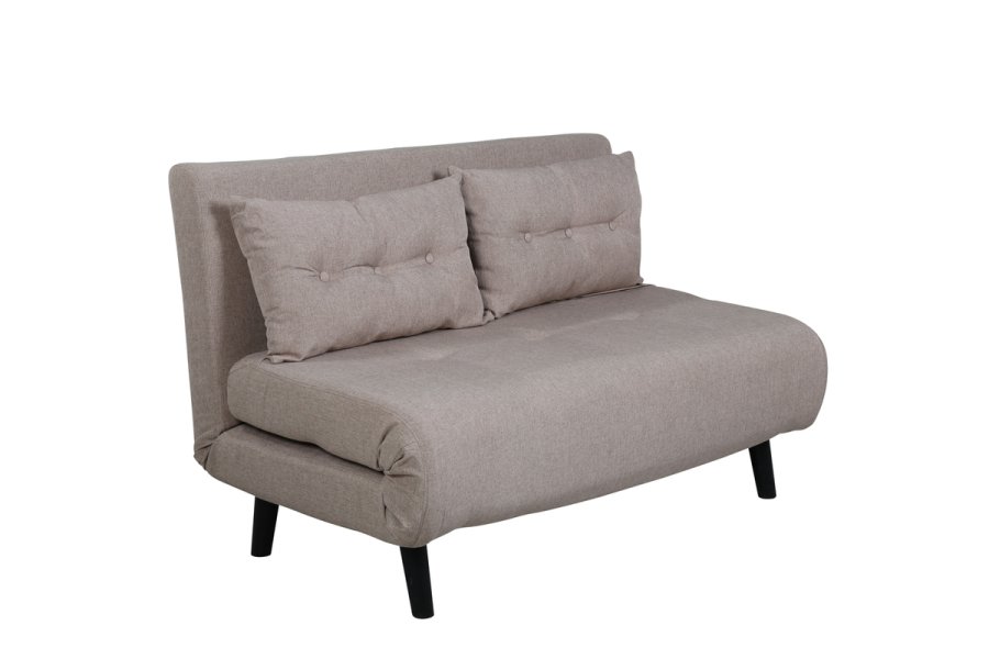 VENTURE DESIGN Vicky sovesofa, dobbelt - brun polyester og sort stl (190x120)