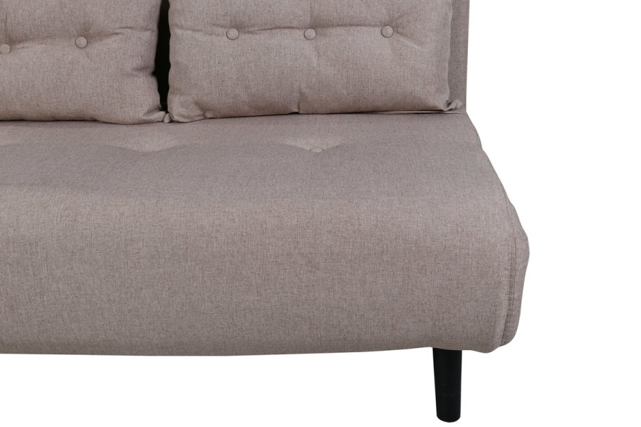 VENTURE DESIGN Vicky sovesofa, dobbelt - brun polyester og sort stl (190x120)