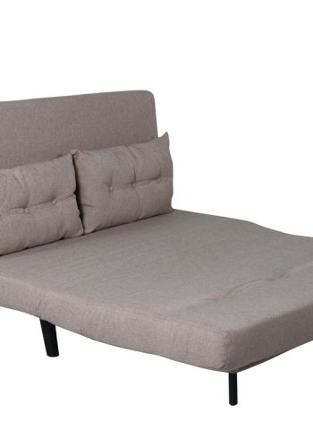 VENTURE DESIGN Vicky sovesofa, dobbelt - brun polyester og sort stl (190x120)