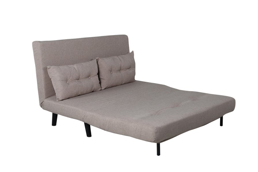 VENTURE DESIGN Vicky sovesofa, dobbelt - brun polyester og sort stl (190x120)