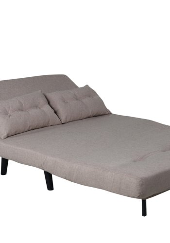 VENTURE DESIGN Vicky sovesofa, dobbelt - brun polyester og sort stl (190x120)
