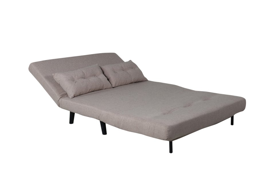 VENTURE DESIGN Vicky sovesofa, dobbelt - brun polyester og sort stl (190x120)