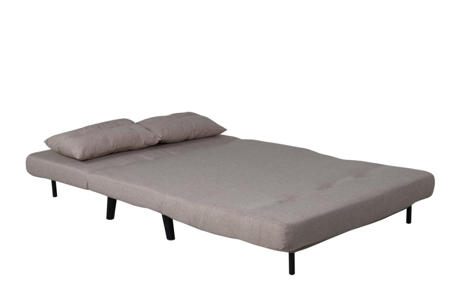 VENTURE DESIGN Vicky sovesofa, dobbelt - brun polyester og sort stl (190x120)