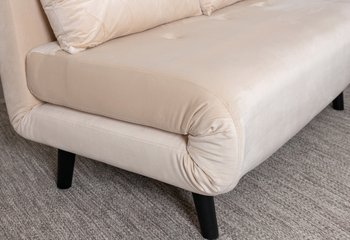 VENTURE DESIGN Vicky sovesofa, dobbelt - beige fljl og sort stl (190x120)