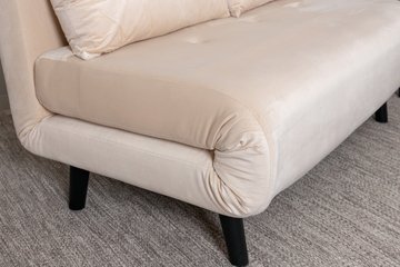 VENTURE DESIGN Vicky sovesofa, dobbelt - beige fljl og sort stl (190x120)