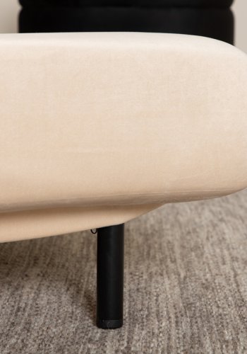 VENTURE DESIGN Vicky sovesofa, dobbelt - beige fljl og sort stl (190x120)