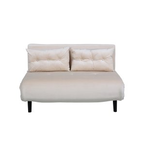 VENTURE DESIGN Vicky sovesofa, dobbelt - beige fljl og sort stl (190x120)