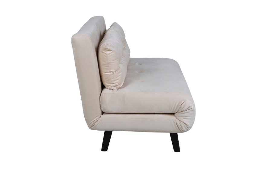 VENTURE DESIGN Vicky sovesofa, dobbelt - beige fljl og sort stl (190x120)