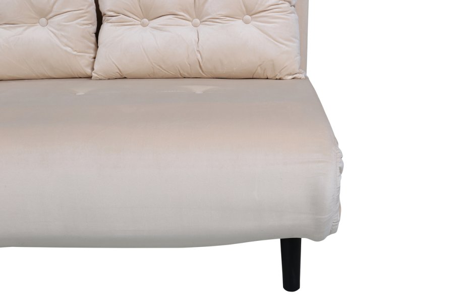 VENTURE DESIGN Vicky sovesofa, dobbelt - beige fljl og sort stl (190x120)