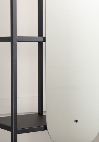 VENTURE DESIGN Classe garderobestativ, m. spejl og hylder - sort stl