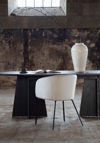 VENTURE DESIGN Bootcut spisebord, oval - sort finér (230x115)