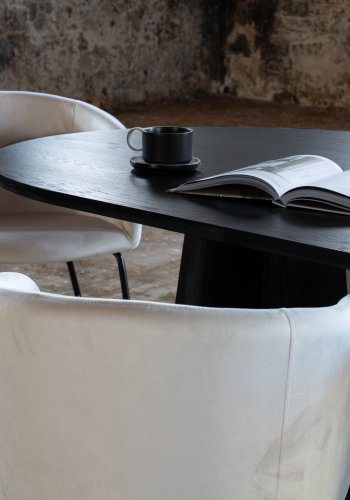 VENTURE DESIGN Bootcut spisebord, oval - sort finér (230x115)