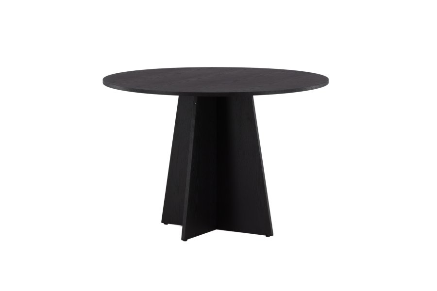 VENTURE DESIGN Bootcut spisebord, rund - sort finér (110)