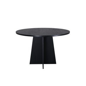 VENTURE DESIGN Bootcut spisebord, rund - sort finér (110)