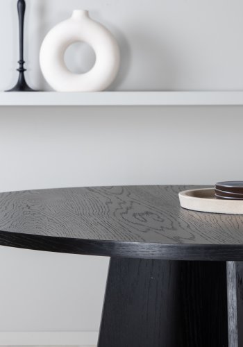 VENTURE DESIGN Bootcut spisebord, rund - sort finér (110)