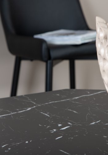 VENTURE DESIGN Marbs spisebord, ottekantet - sort marmormnstret papirlaminat (110)