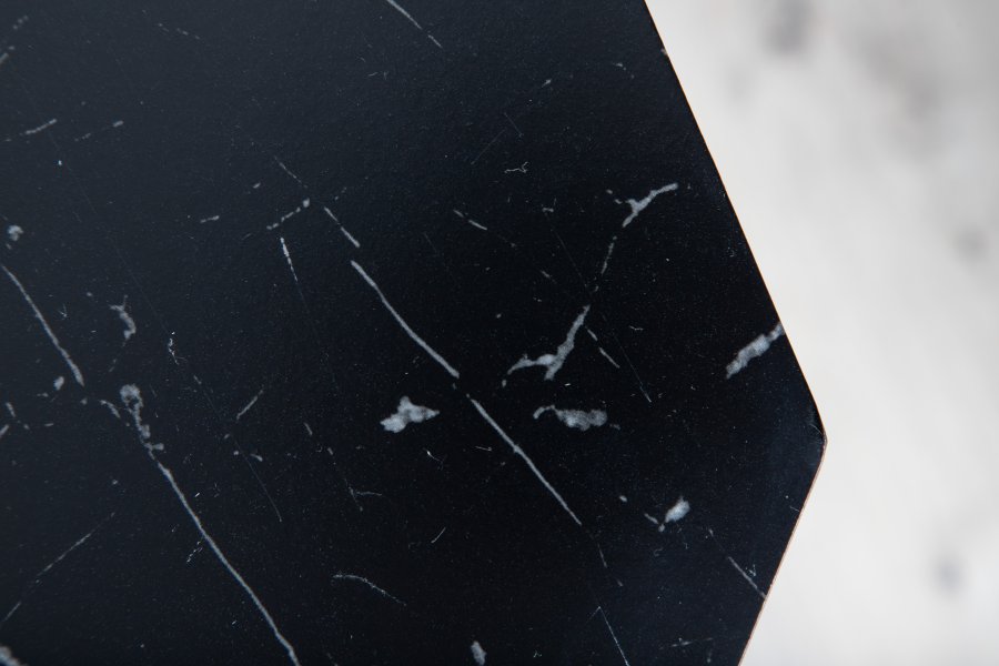 VENTURE DESIGN Marbs spisebord, ottekantet - sort marmormnstret papirlaminat (110)