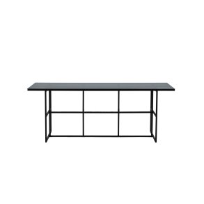 VENTURE DESIGN Leif spisebord, rektangulr - rgfarvet glas og sort stl (200x90)