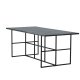 VENTURE DESIGN Leif spisebord, rektangulr - rgfarvet glas og sort stl (200x90)
