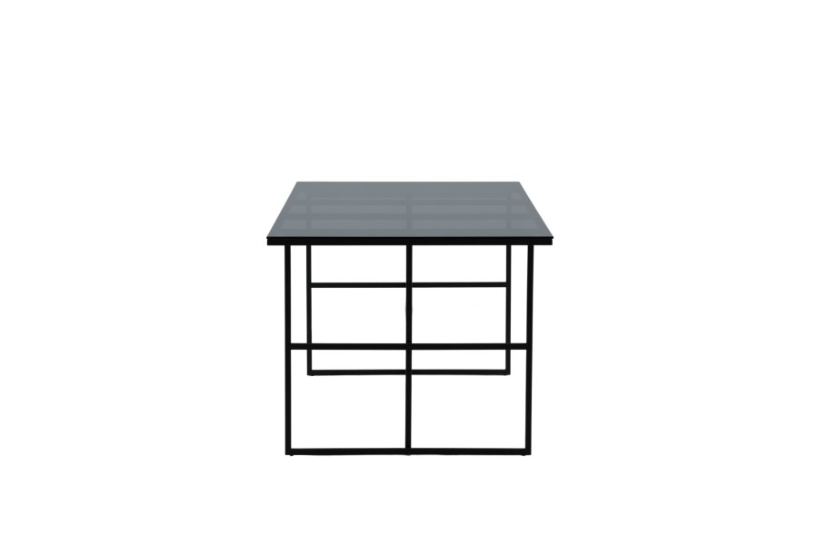 VENTURE DESIGN Leif spisebord, rektangulr - rgfarvet glas og sort stl (200x90)