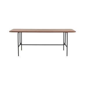 VENTURE DESIGN Uno spisebord, rektangulr - valnddefarvet finér og sort stl (200x90)