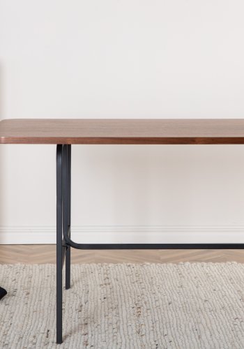 VENTURE DESIGN Uno spisebord, rektangulr - valnddefarvet finér og sort stl (200x90)