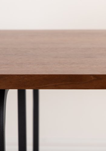 VENTURE DESIGN Uno spisebord, rektangulr - valnddefarvet finér og sort stl (200x90)